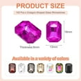 thumbnail image 2 of Uxcell 13x18MM Octagon Rectangle Rhinestones, 100 Pcs Crystal Faceted Rhinestones with Silver Plated Glass Gems for Crafts (Rose Red), 2 of 6