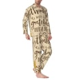 thumbnail image 2 of Sikiie Thanksgiving With A Grateful Heart Mens Pajama Set, Soft Warm Long Sleeve Sleepwear, Cozy Button-Down Pjs for Men-, 2 of 7