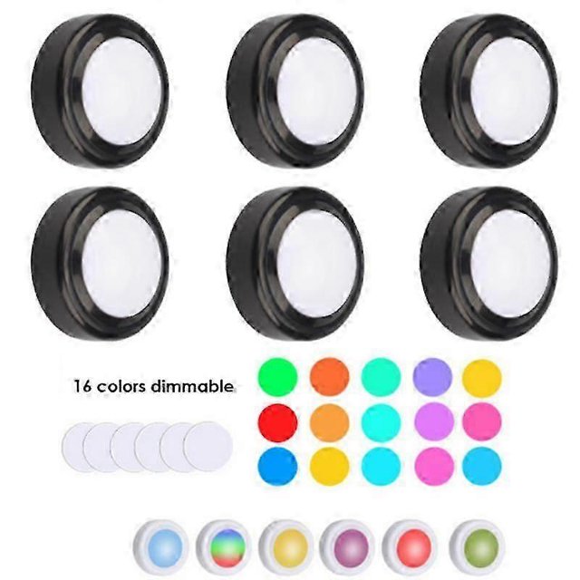 ZHAOCHENG Luz LED de disco con control remoto, regulable, inalámbrica, con sensor táctil, funciona con pilas, 1 unidad, color negro