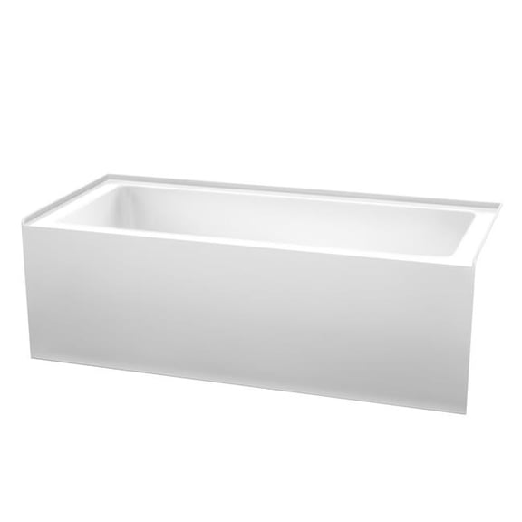 Wyndham Collection WCBTW16630R 66 x 30 in. Grayley Alcove Bathtub with Right-Hand Drain & Overflow Polished Chrome Trim, White
