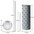 thumbnail image 5 of 20oz Light Blue Christmas Tree Pattern Skinny Tumblers Stainless Steel Tumbler with Lid and Straw,Vacuum Insulated Double Wall Travel Tumbler Cups with Cleaning Brush for Coffee,Tea, 5 of 6