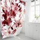 thumbnail image 2 of Cortina de ducha MAYZUS con estampado floral rojo burdeos, 150 x 180 cm, con ganchos, 2 of 7