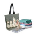 thumbnail image 2 of FORMRS Womens Canvas Tote Bag with Zipper Inner Pocket Shoulder Handbag, Gray Snowmen, 2 of 7