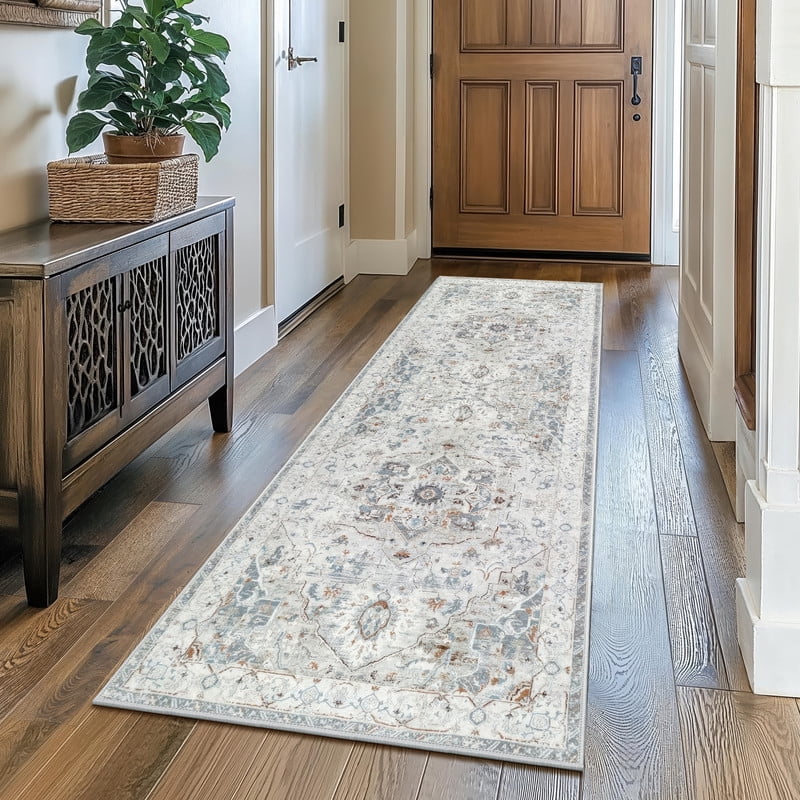 Aonewoe 2x6 Boho Runner Rug for Hallway Non Slip Washable Kitchen Runner Rug Soft Carpet Rug Runners for Hallway Kitchen Bathroom Bedroom Entryway