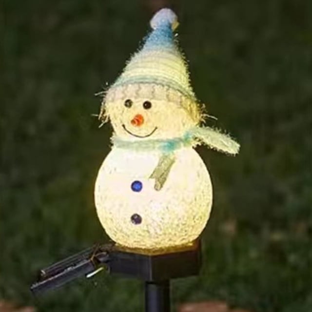 MesaSe Snowman Shape LED Solar Lights Waterproof Colorful Decorative Light for Garden Yard Patio Pathway