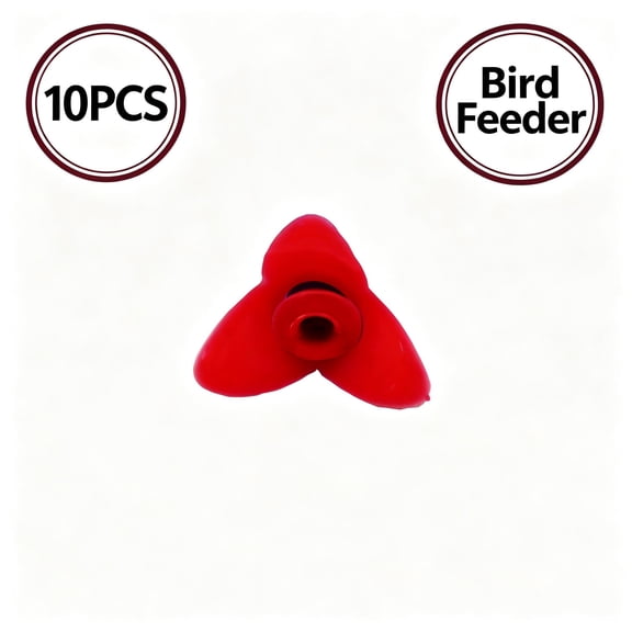 Garden Bird Supply, 10 Pack Red Replacement Hummingbird Feeder Flowers, 3cm Flower Shape Feeding Ports Spare Bee Guard Flower Nozzles for Outdoor Hummingbird Feeders