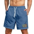 thumbnail image 3 of OHGOD Relaxed Fit Shorts Men - Casual Men Shorts - Short for Men Summer - Men's Hawaiian Lace-up Shorts Casual Pants - Blue - S, 3 of 6