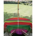 thumbnail image 3 of Outdoor Tablecloth with Umbrella Hole Zipper Mexican Stripes Round Tablecloth 54" Waterproof Outside Table Cloth Colorful Stripes Modern Art Patio Table Cover Tablecloths for Picnic Party, 3 of 8