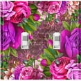thumbnail image 1 of Metal Light Switch Plate Cover Elegant Purple Floral Nature Scripture Damask FLW087, 1 of 14