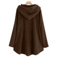 thumbnail image 5 of Womens Cardigan Plus Size Button Plush Tops Hooded Loose Cardigan Wool Coat Winter Jacket Navy Xl, 5 of 5