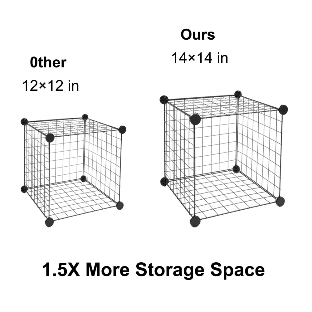 Kepooman 16-Cube Organizer Wire Cube Storage, Storage Shelves for Living room Bed Room