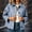 Blue women plaid button down shirt a1, variant on Women Plaid Button Down Shirts Long Sleeve Collared Blazer Jacket Casual Loose Fit Blouses for Fall Winter Office Outwear, Pink 2XL