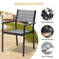 thumbnail image 5 of Pellebant 9 Pcs Gray Patio Set 8 Arm Chairs 1 Table with Umbrella Hole, 5 of 7