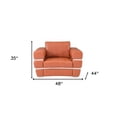 thumbnail image 2 of Terra Cotta Stripe Top Grade Italian Leather Chair, 2 of 7