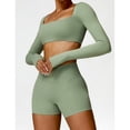 thumbnail image 4 of Trajes Deportivos Para Mujer, Conjuntos De Entrenamiento De 2 Piezas Para Mujer, Conjunto De Yoga, Traje De Ocio, Ropa Deportiva, Camiseta De Manga Larga Y Pantalones Cortos Para, 4 of 7