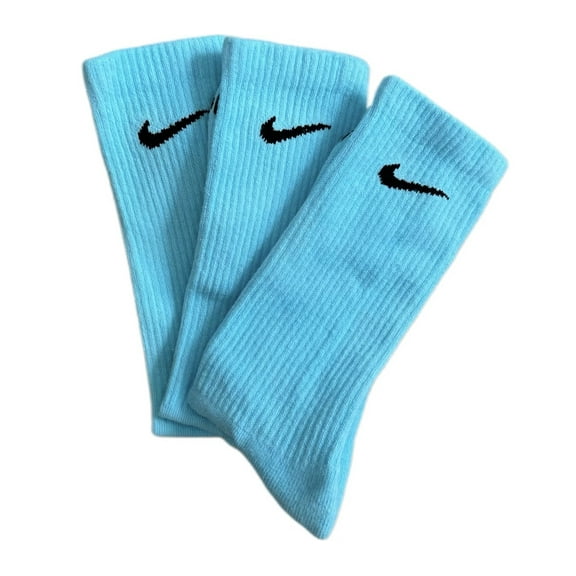 Nike Aqua Blue Pack Crew Socks Dri Fit, Unisex, 3 - Pack