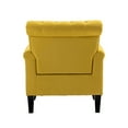 thumbnail image 6 of Mid-Century Modern Accent Chair, Linen Armchair with Tufted Back and Wood Legs, Upholstered Lounge Arm Chair Single Sofa Chair for Living Room Bedroom, 6 of 6