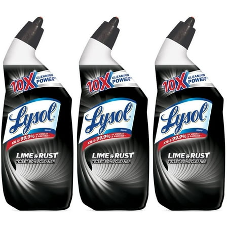 Lysol Toilet Bowl Cleaner with Lime and Rust Remover, 24 Ounce (Pack of 3)