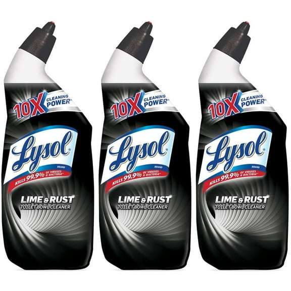 Lysol Toilet Bowl Cleaner with Lime and Rust Remover, 24 Ounce (Pack of 3)