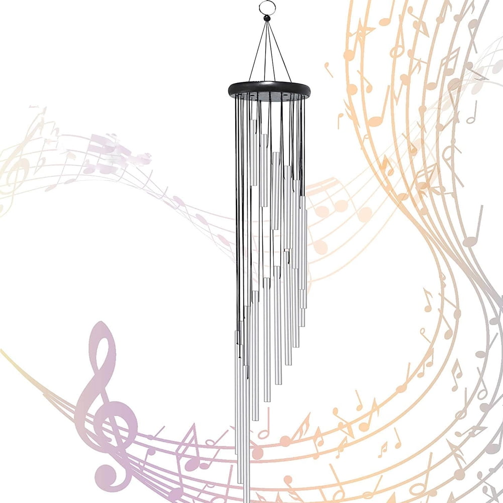 36" Large Tuned Wind Chimes Outdoor, Memorial Chapel Bells Balcony Garden Decor Windchimes with 18 Aluminum Alloy Tubes and S Hook