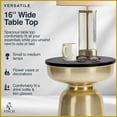 thumbnail image 4 of Finch Adler Metal Accent Side Table 16 Hourglass Shape Polished Black Matte Gold, 4 of 9