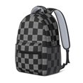 thumbnail image 2 of Black and Gray Checkered Pattern Backpack for School, Cute School Bag with Adjustable Shoulder Straps and Padded Back, 15.3"x11"x6.7", 2 of 5