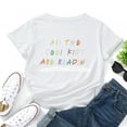 thumbnail image 4 of Anbech All The Cool Kids Are Reading T-Shirt for Women Reading Graphic Junior Girls Short Sleeve Tee Tops with Crew Neck, 4 of 5