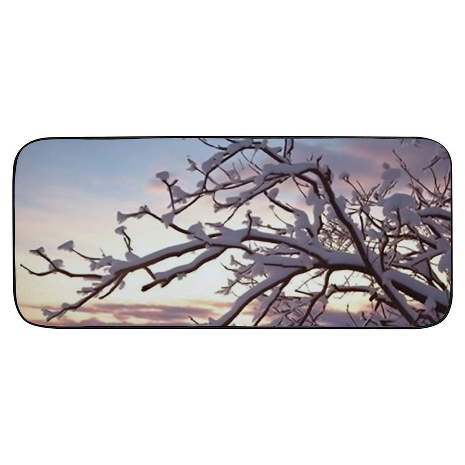 Qinduosi Decorative Door Mat, Door Mat with Non-Slip Rubber Backing, Easy Cleaning, Traps Dirt, Rug for Entry, Patio, Garage - Winter Frost Snow Snowdrifts Trees Glaciation 19.68*47.4 in