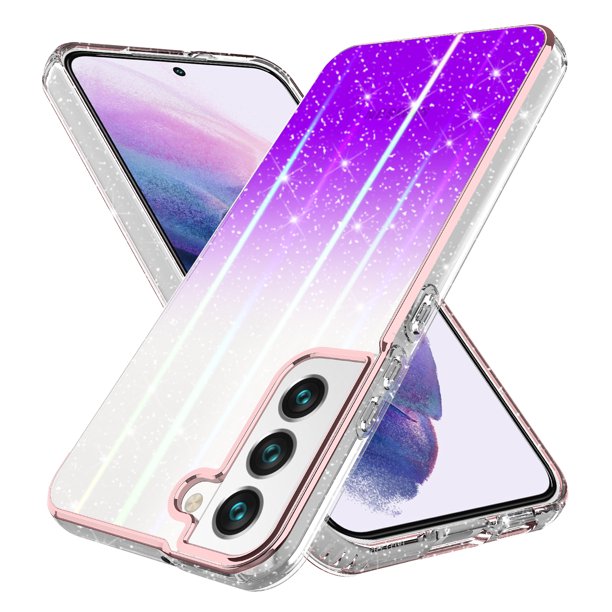 Samsung Galaxy S22 Case, Rosebono Bling Glitter Sparkle Laser Purple