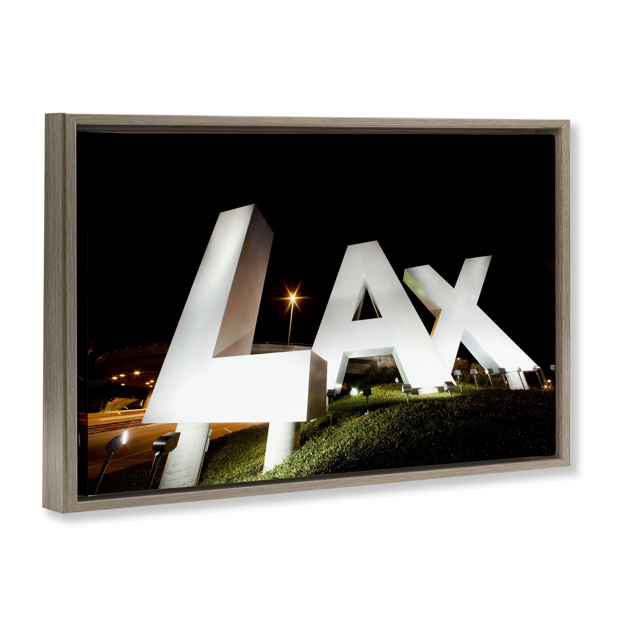 Stupell Industries LA Airport Structure Brown Framed Floater Canvas Wall Art, design by Scott Stulberg