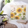 thumbnail image 3 of Sunflower Farmhouse 20x20 Pillow Covers Set of 2, Spring Summer Retro Floral Butterflies Throw Pillow Covers Decorative Couch Cushion Case, Microfiber Square Pillowcases for Bedroom Car Living Room, 3 of 7