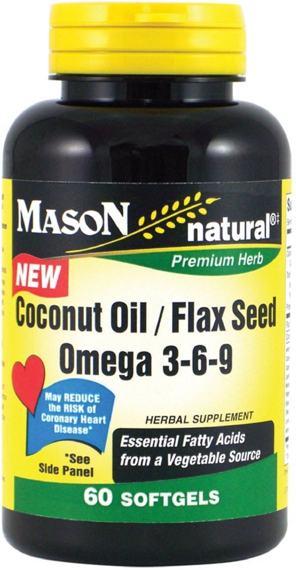 Mason Natural Coconut Oil / Flax Seed Omega 369 Softgels 60 ea