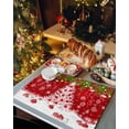 thumbnail image 2 of Christmas Trees Placemats Set of 4 Xmas Ball Green Leaf Winter Snowflake Red Heat Insulation Washable Place Mats, Rustic Non-Slip Table Mats for Dining Table Party Kitchen Decor,13x19 Inch, 2 of 4