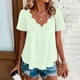 thumbnail image 1 of TaTaai Casual Breathable Women Top Solid Color Palace Lock Short Sleeve V Neck Relaxed Fit Soft Comfort Spring Summer Daily Casual Wear T Shirt Gift, 1 of 9