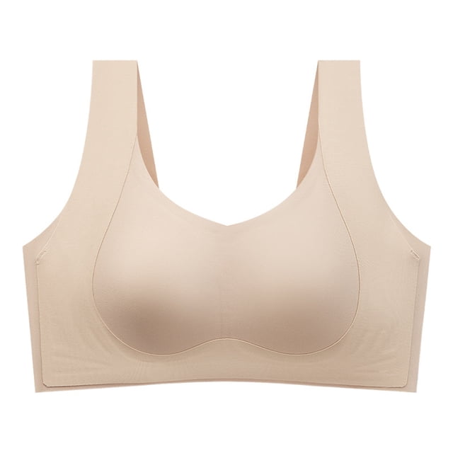 Seamless Full Coverage T Shirt Bra with Wireless Comfort and Side Support for Everyday Wear in Soft Colorless Design