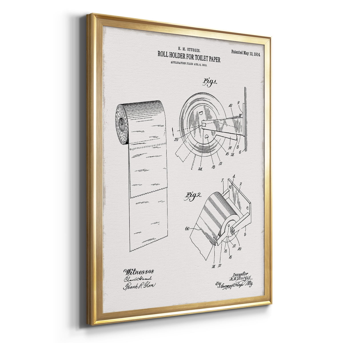 Toilet Paper Patent III Premium Classic Framed Print - Ready to Hang