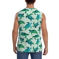 thumbnail image 4 of Lsque Green Sea Turtle Print Men's Cotton Blend Sleeveless Muscle Shirts (S-3XL)- Moisture Wicking, Odor Protection, UPF 30+,Small, 4 of 8