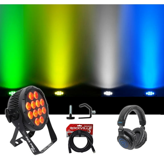 Chauvet DJ SlimPar Pro H USB D-Fi RGBAW UV LED Wash Light Cable Clamp Headphones