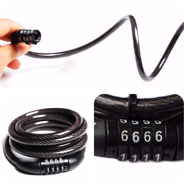 Candado para bicicleta con dígitos, candado para bicicleta con cable de 4 dígitos, candado para bicicleta con diseño aerodinámico