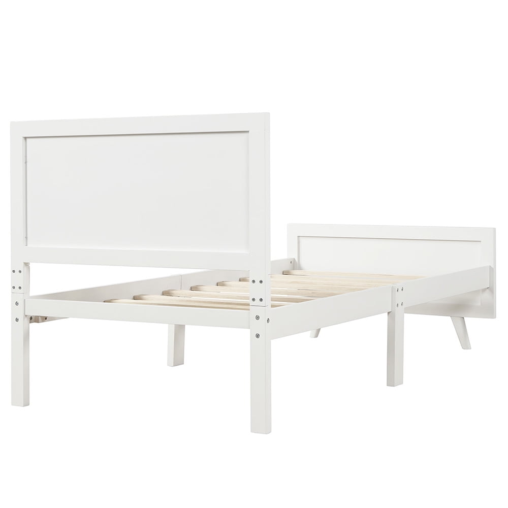 Private Jungle Sale Wood Platform Beds with Headboard and Wood Slat Support, Twin Bed Frame Mattress Foundation, White Private Jungle Sale Wood Platform Beds with Headboard and Wood Slat Support, Twin Bed Frame Mattress Foundation, White