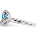 thumbnail image 3 of 14K White Gold Oval Blue Topaz And Diamond Ringsize 7 (Width 1.9 To 3) - Jbsp, 3 of 5
