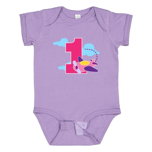 Inktastic 1st Birthday Pilot Airplane Girls Baby Bodysuit