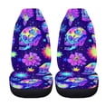 thumbnail image 5 of FOR U DESIGNS Skull Neon Hibiscus Print Car Front Seat Cover Comfortable Car Seat Protector Wear-Resistan Auto Front Seats Only Interior Covers for Vehicle SUV Truck Sedan, Pack of 2, 5 of 7