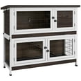 thumbnail image 3 of PawHut 46" Outdoor Rabbit Hutch W/ Removable, Trays & Ramp for 1-2 Rabbits, 3 of 10