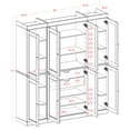 thumbnail image 5 of Solid Wood Storage Cabinet - 71.5" H x 65" W - White, Tall Kitchen Pantry Cabinet w/ 8 Shaker Doors, 2 Drawers & 12 Adjustable Shelves - 100% Eco-Friendly Wood, Made in Brazil - Modular Cabinets, 5 of 7