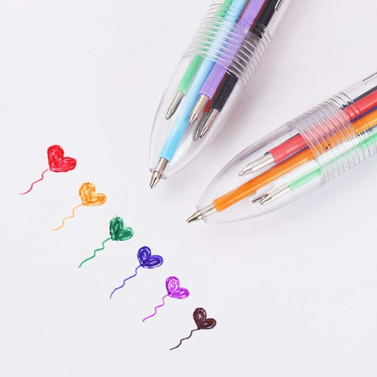 6 Pack 0.5mm 6-in-1 Multicolor Ballpoint Pen 6 Colors Retractable Ballpoint  Pens (6 Pack) 
