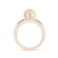 thumbnail image 2 of Angara Golden South Sea Cultured Pearl Ring with Rubies in 14K Rose Gold for Women | June Birthstone Jewelry for Her, 2 of 8