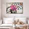 thumbnail image 2 of Elephant Stock Free The Butterflies Wall Art - Horizontal Canvas Wall Art - Living Room Wall Decor - Animal Canvas - Black And Pink Decor - 45" x 30", 2 of 4