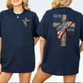 thumbnail image 3 of Stand for the Flag, Kneel for the Cross T-Shirt – Patriotic Christian Graphic Tee, 3 of 6