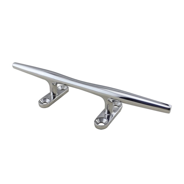 OUNONA 1Pack Marine Grade Rope Cleat Silver Boat Rope Holder for Boat Tie Cleat